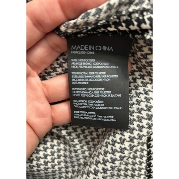 Club Monaco M Houndstooth Sleeveless Turtleneck Blouse Office Chic Minimalist - Picture 11 of 12
